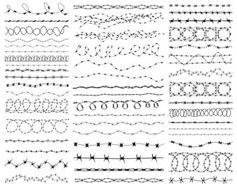 Barbed Wire Svg, Barb Wire Svg, Fence Svg. Vector Cut File for Cricut ...