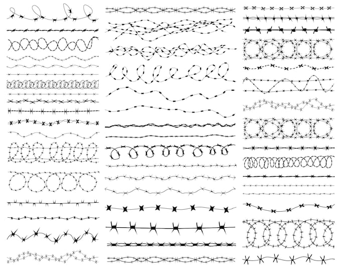 Barbed Wire Svg, Barb Wire Svg, Fence Svg. Vector Cut File for Cricut ...