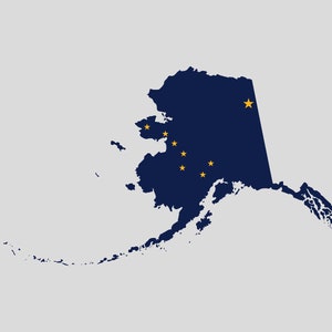 Alaska kaart SVG, PNG - Alaska vlag SVG, Alaska overzicht SVG, gesneden bestanden voor Cricut, silhouet