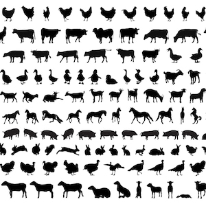 Farm Animals SVG Bundle, Cow Svg, Chicken Svg, Horse Svg, Farm Svg, Pig Svg, Sheep Svg, Rabbit Svg - Instant Download