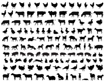 Farm Animals SVG Bundle, Cow Svg, Chicken Svg, Horse Svg, Farm Svg, Pig Svg, Sheep Svg, Rabbit Svg - Instant Download