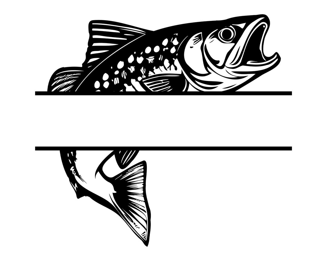Trout Monogram SVG, PNG Trout Clipart, Trout Fishing Svg, Trout Vector