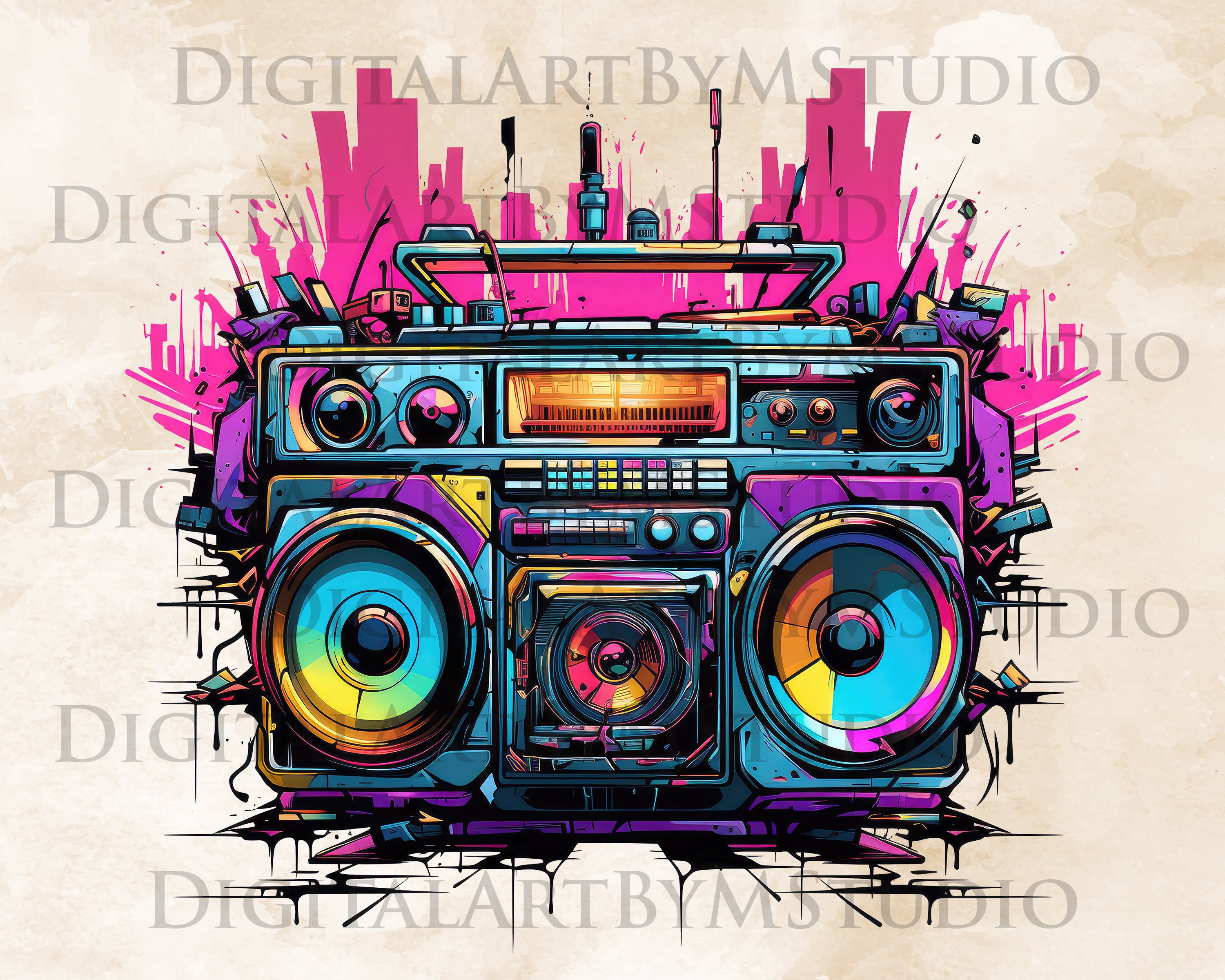Boombox PNG, 80s Clipart, Hip Hop, Boom Box Clipart, Retro PNG, Boombox ...
