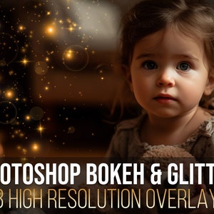 18 Photoshop Bokeh & Glitter Overlays - Photography Overlays, Backgrounds, Bokeh, Sparkles, Dust, Photo Editing - Digital Download