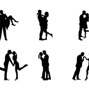 Paar Silhouette SVG Bundle, PNG - Hochzeit Paar SVG, Liebhaber svg, Verlobung Paar svg, geschnittene Dateien für Cricut