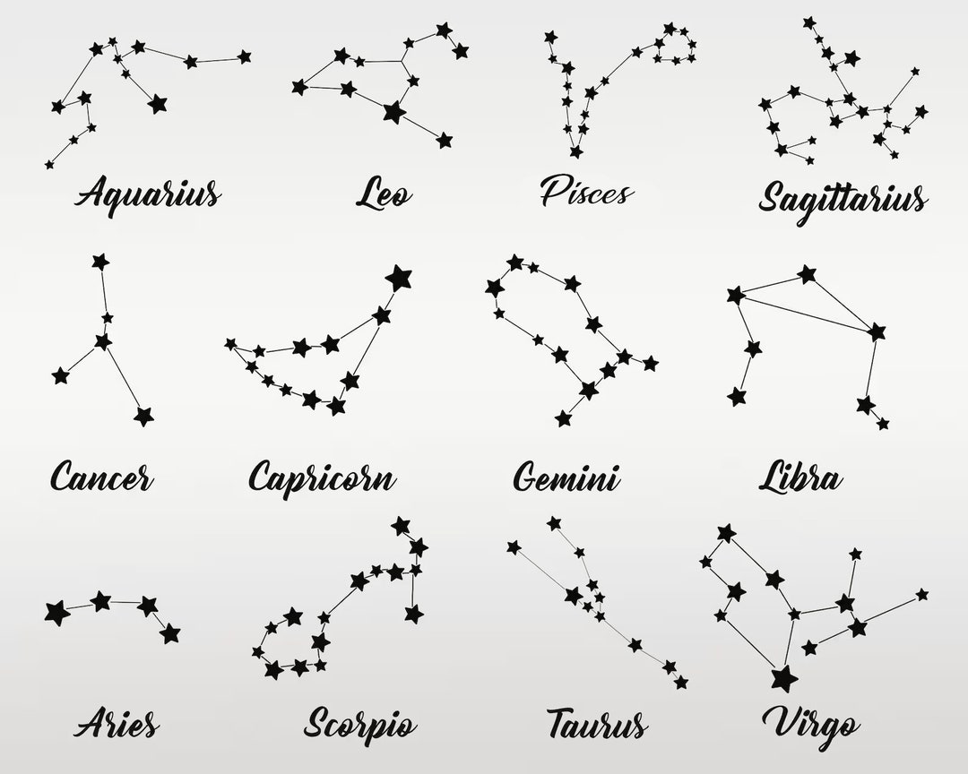 Constellation SVG Bundle, Zodiac Constellations Svg, Png, Horoscope Svg ...