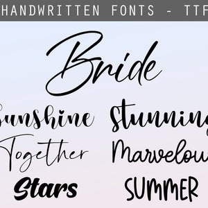 Handwritten Font Bundle TTF, Cursive Fonts, Wedding Fonts, Cricut Fonts, Procreate Fonts, Canva Fonts, Craft Fonts