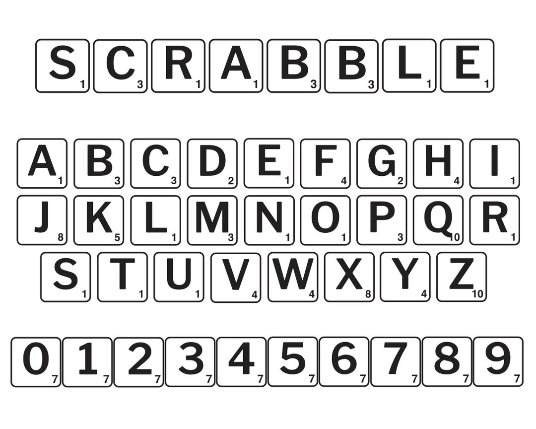 Scrabble Letters and Numbers SVG, Scrabble Tiles Svg, Scrabble Tiles