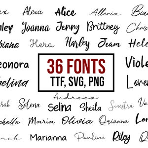 36 handgeschriebene Schriftarten BUNDLE TTF, SVG, Png, Buchstaben und Zahlen, verschiedene Schriftarten, Cricut Schriftarten, Canva Schriftarten, Script Schriftarten