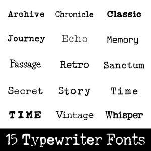 15種類のタイプライターフォントバンドル #2 Otf、Ttf、Svg、Png - レトロフォント、ヴィンテージフォントバンドル、Canvaフォント、Procreateフォント、Cricutフォント - ダウンロード