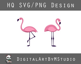 Flamingos SVG, PNG - Flamingo - Pink Flamingo Clipart, Summer SVG, Graphics - Files for Cricut, Silhouette - Digital Download