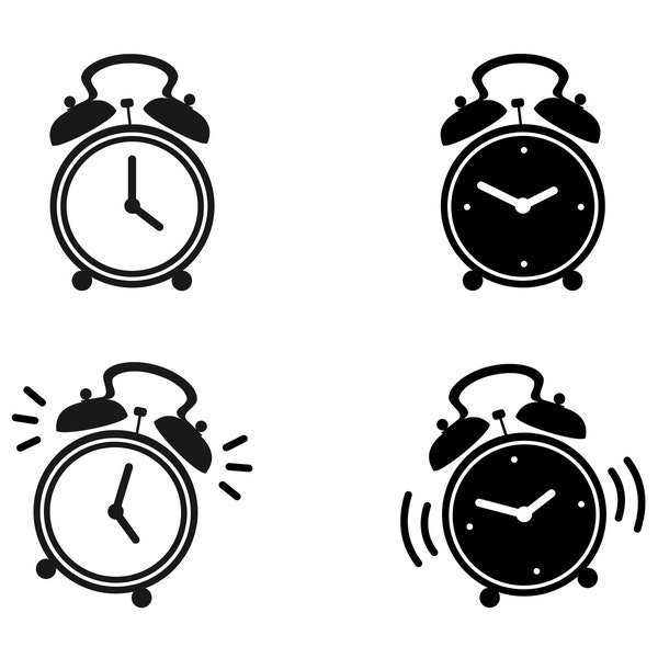 Alarm Clock SVG - Clock Svg, Wake Up Alarm, Morning Alarm Svg, Clock Clipart, Clock Vector, Cut Files for Cricut, Silhouette