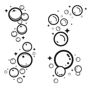Bubbles SVG Bundle, Bubble Vector Images, tagliare i file per Cricut, Silhouette Clip Art Blowing Bubbles, Soap Bubble, Bubbles Svg