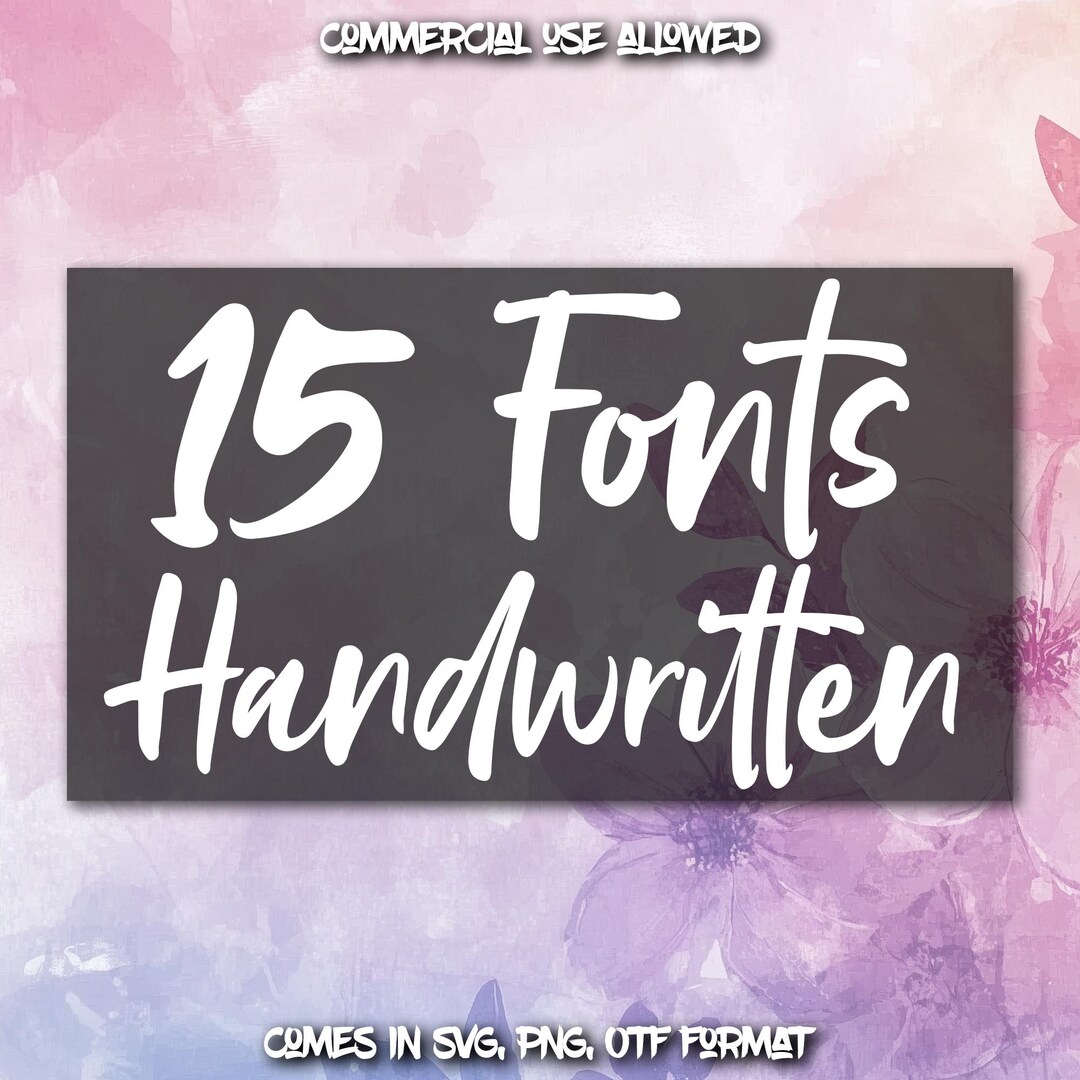 15 Handwritten & Script Fonts Bundle #2 - Otf, Ttf, Svg, Png - Cricut ...