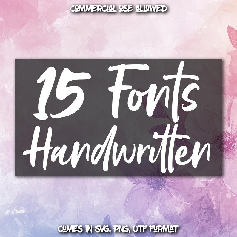 15 Handwritten & Script Fonts Bundle #2 - Otf, Ttf, Svg, Png - Cricut ...