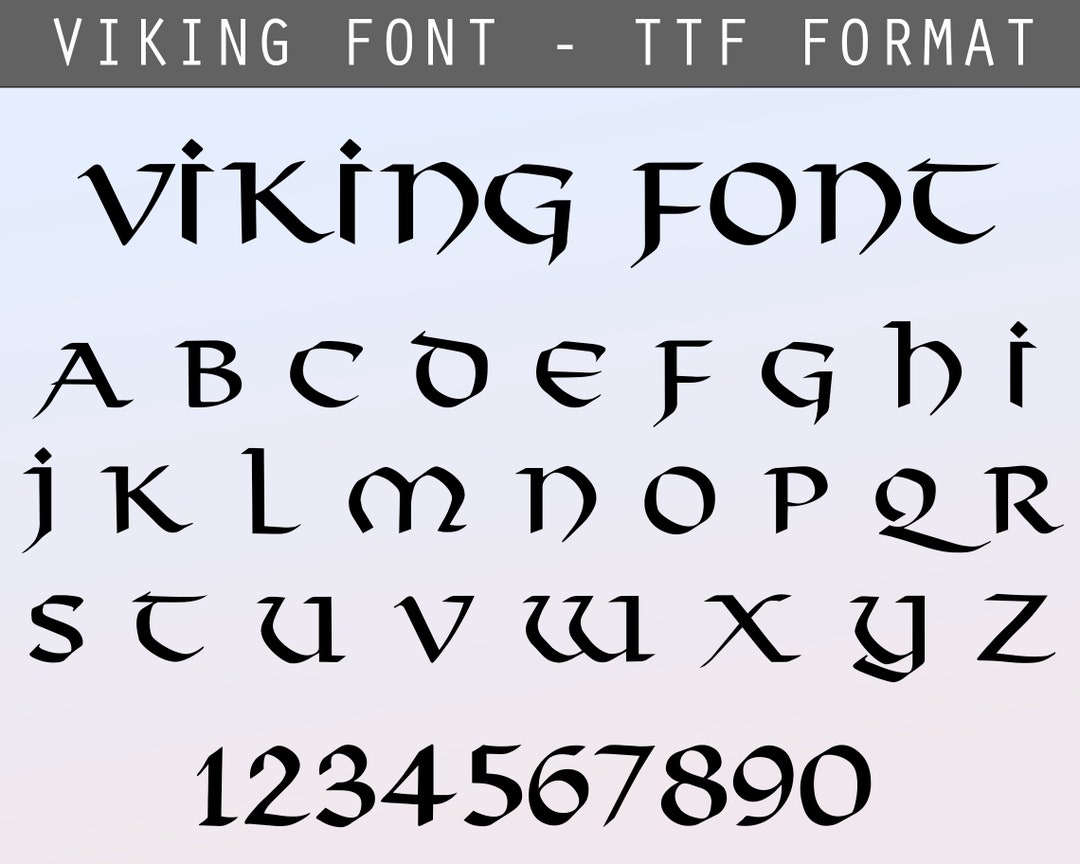 Viking Font TTF, SVG & Png Nordic, Celtic, Norwegian Font Unique Font