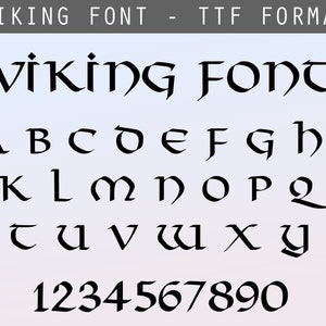 Carattere vichingo TTF, SVG e Png - Carattere nordico, celtico, norvegese - Carattere unico, Carattere antico - Carattere per Cricut - Download digitale