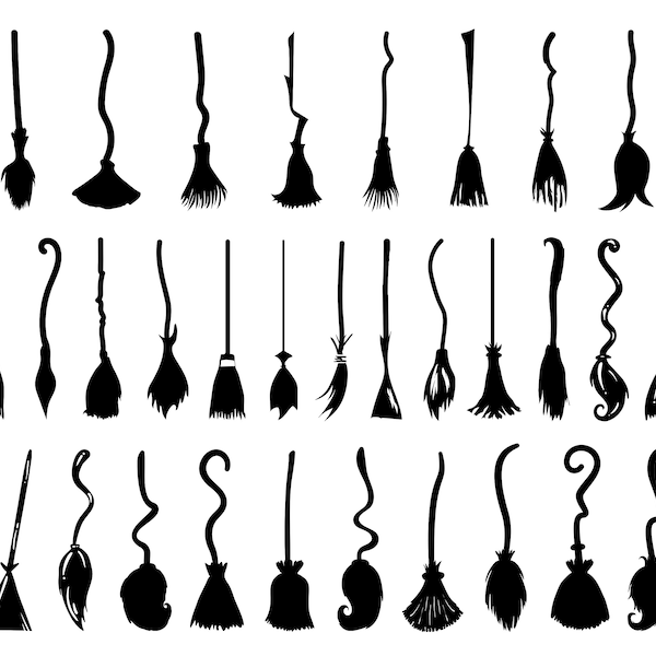 Witch Broom SVG Bundle, PNG - Witches Broom Svg, Halloween Svg, Witch Svg, Broomstick Svg, Svg Cut Files for Cricut, Clipart