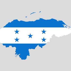 Honduras Karte SVG, PNG - Honduras Flagge SVG, Honduras Umriss SVG, Honduras SVG, geschnittene Dateien für Cricut, Silhouette