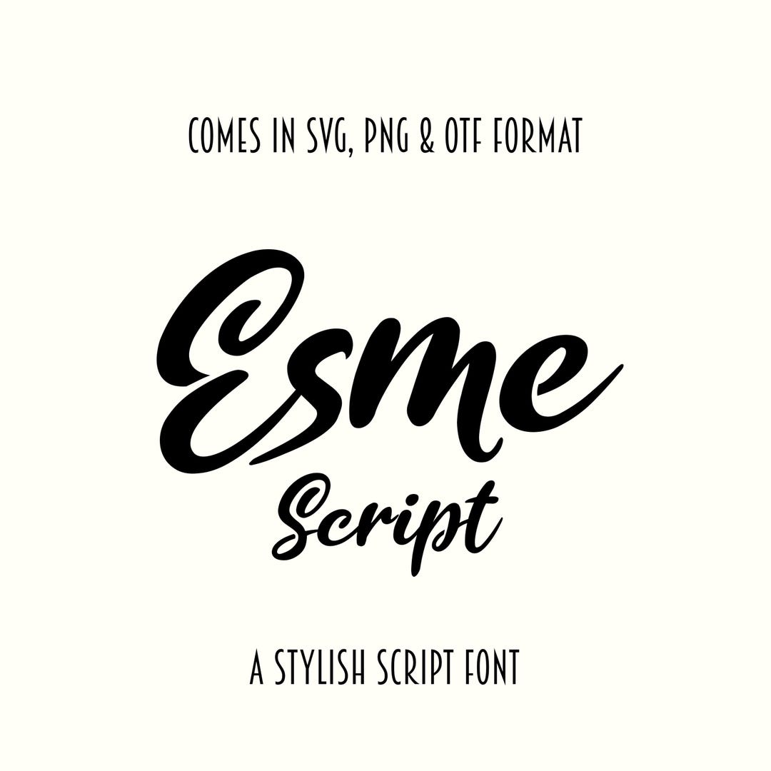 Esme Stylish Script Font - SVG, PNG, Otf, Ttf - Cursive Font ...