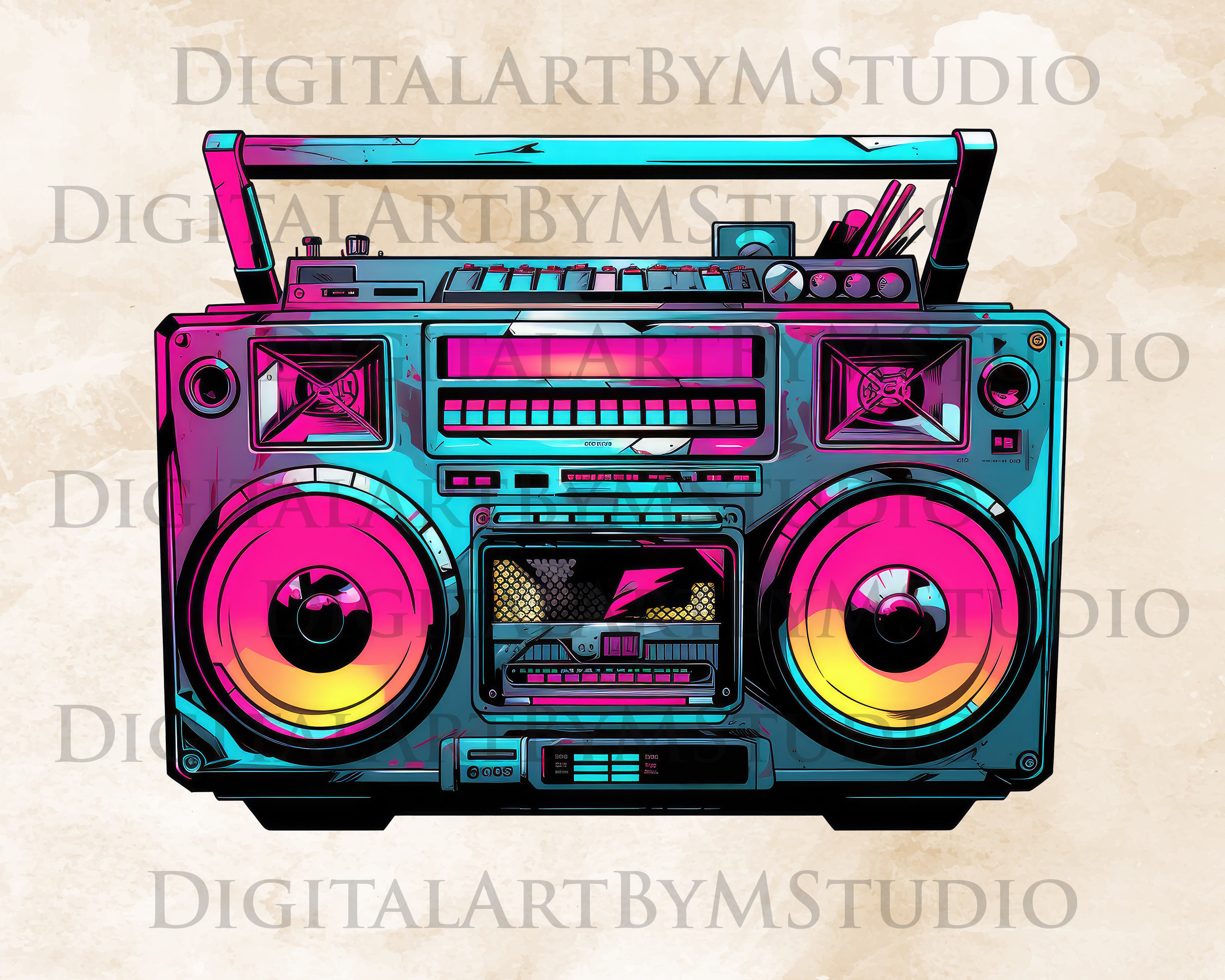 Boombox PNG, 80s Clipart, Hip Hop, Boom Box Clipart, Retro PNG, Boombox ...