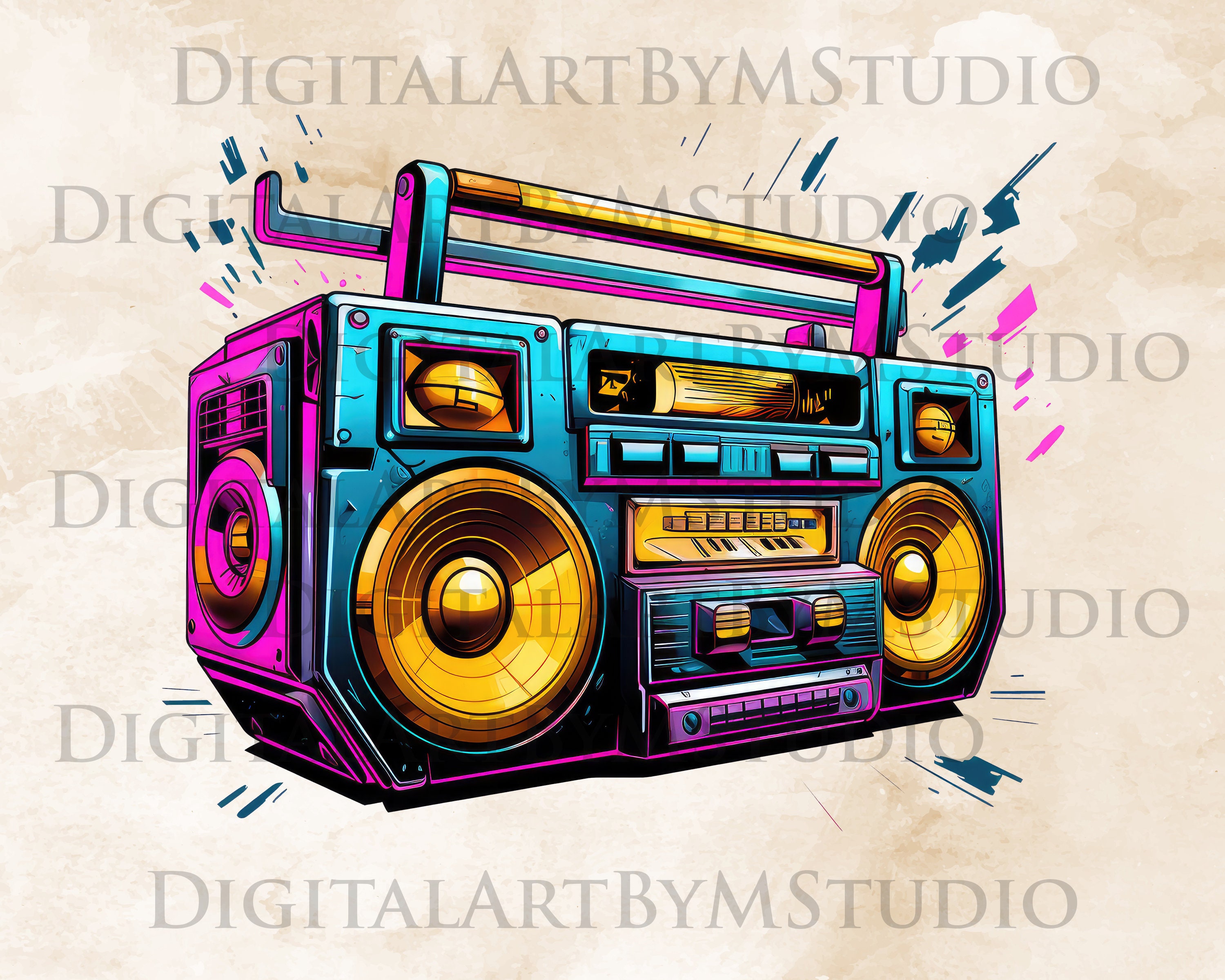 Boombox PNG, 80s Clipart, Hip Hop, Boom Box Clipart, Retro PNG, Boombox ...