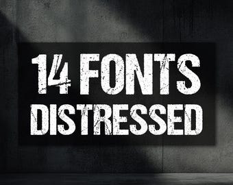 14 Distressed Fonts BUNDLE TTF, SVG, Png, Distressed Font, Letters and Numbers, Cricut Fonts, Canva Fonts, Eroded Fonts, Grunge Font