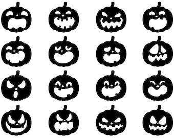 Pumpa SVG-paket, Png - Halloween Svg, Hög Pumpa Svg, Höst Svg, Skärfiler för Cricut, Silhuett, Spooky Svg, Clipart
