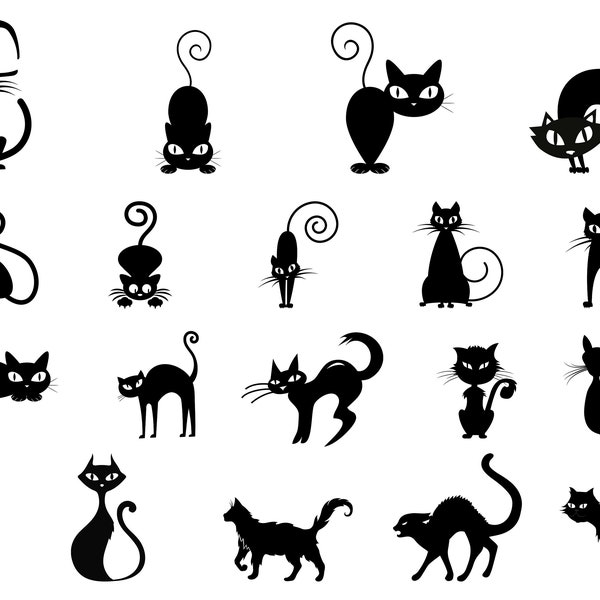 Spooky Cat SVG Bundle, PNG - Evil Cat Svg, Cat Svg, Halloween Svg, Svg Files for Cricut, Clipart, Cat Silhouette Svg