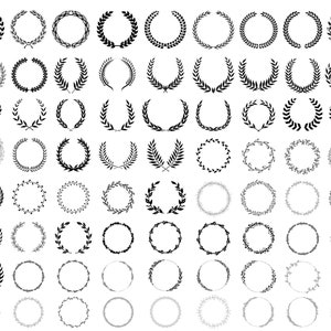 Laurier SVG Bundel, Cirkel SVG Bundel, Bloemenkrans Svg, Hart Laurierkrans Svg, Trouwkrans Svg, Krans Monogram, Cirkel Frame Svg