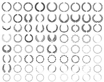 Laurel SVG Bundle, Circle SVG Bundle, Floral Wreath Svg, Heart Laurel Wreath Svg, Wedding Wreath Svg, Wreath Monogram, Circle Frame Svg