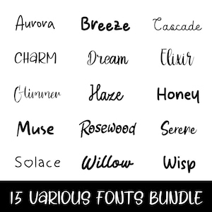 Lot de 15 polices manuscrites et scriptées #2 - Otf, Ttf, Svg, Png - polices Cricut, polices Canva, polices Procreate - téléchargement numérique