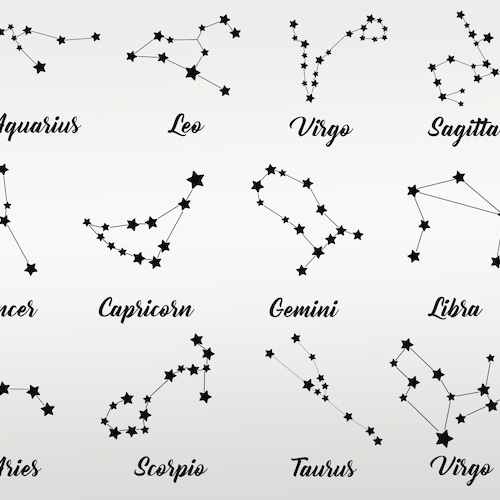 Zodiac Constellations Svg Bundle Horoscope Png - Etsy