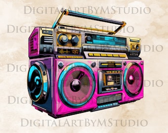 Boombox PNG, 80s Clipart, Hip Hop, Boom Box Clipart, Retro PNG, Boombox, Boombox Art, Retro Clip Art, Sublimation - Digital Download