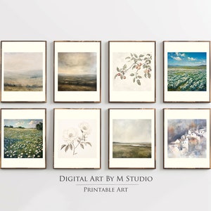 Vintage Gallery SET Printable - Square Sized, European Gallery Art, Neutral Tones, Sketches, Farmhouse Print - GA2 - Digital Download