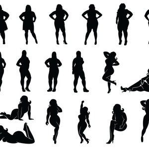 Plus Size Girls SVG, PNG - Fashion Model Svg, Curvy Body Svg, Positivity, Empowerment, Cut Files pour Cricut, Silhouette
