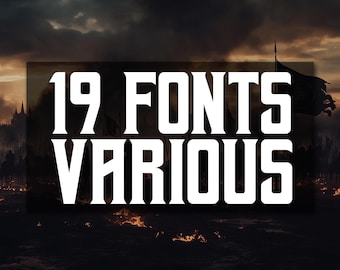 19 Moderne Schriftarten BUNDLE TTF, SVG, Png, Buchstaben und Zahlen, Verschiedene Schriftarten, Cricut Schriftarten, Canva Schriftarten, Schreibschrift, Handgeschrieben, Metal, Rock