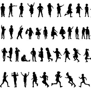 Pacote SVG infantil, PNG - Svg de meninas, Svg de meninos, Svg de meninos e meninas, Svg infantil, Arquivos cortados Cricut, Silhueta