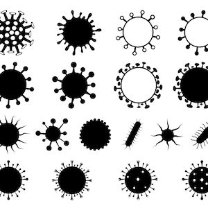 Virus SVG Bundle, PNG - Microbe Svg, Infection Svg, Bacteria Svg, Vector, Cut Files for Cricut, Silhouette