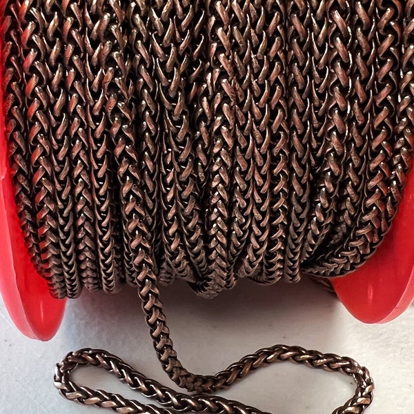 3mm Antique Copper Small Wheat Chain, Chain by Foot, CH581EAC, Wholesale Chain