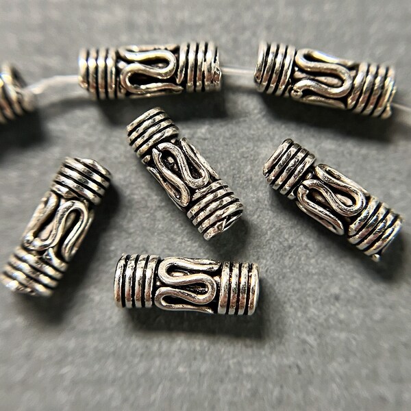 Sterling Silver Tube Beads Etsy
