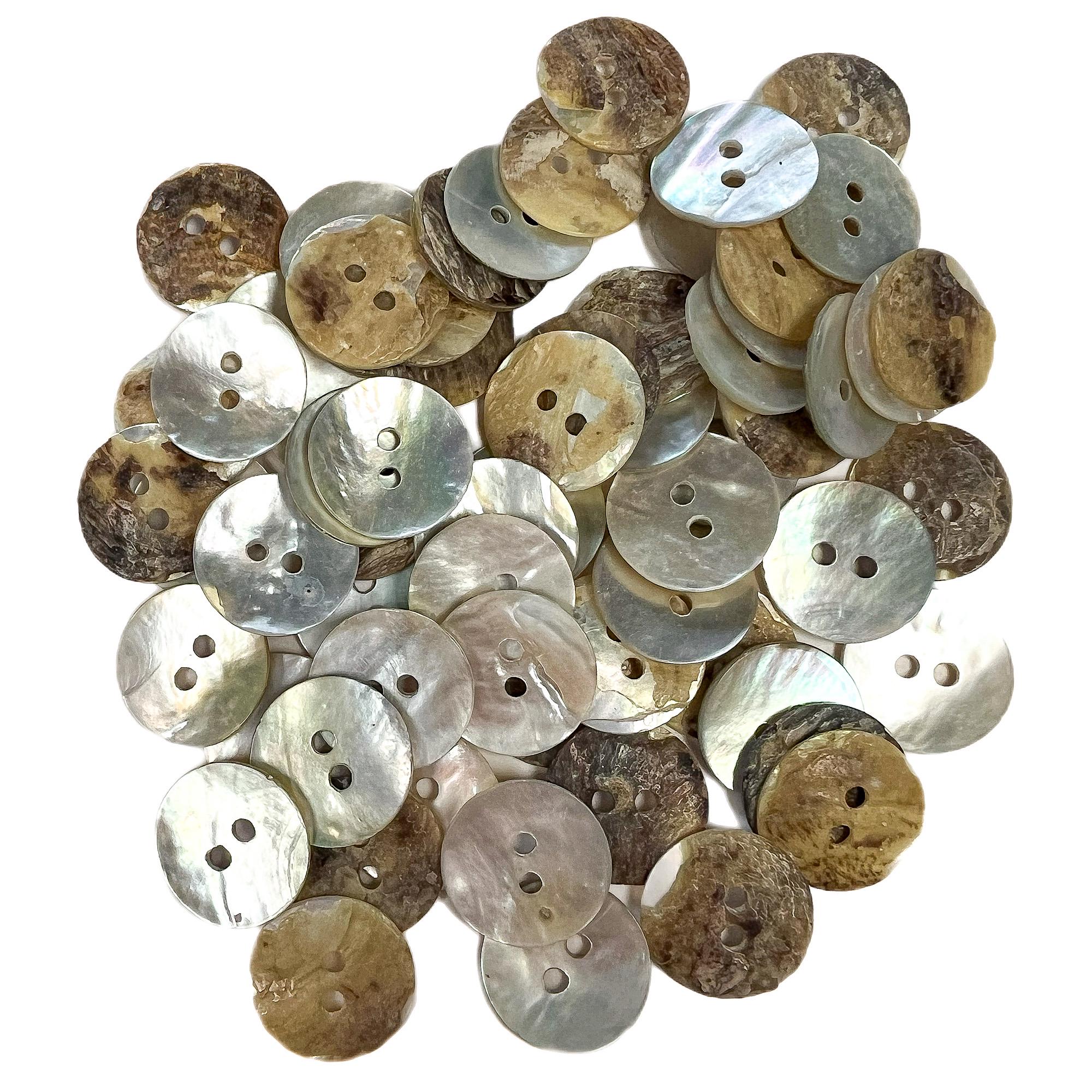 Buttons, Mother of Pearl Shell Buttons, Natural Shell Buttons, Sewing ...