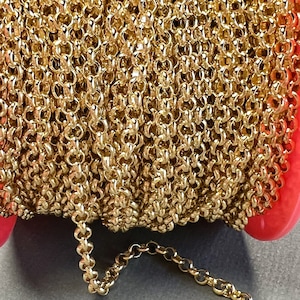 Gold Plate Rolo Chain,  Jewelry Chain, 4.5mm, Belcher Chain, Jewelry Making Supplies, ChainGallery. [CH772EG]