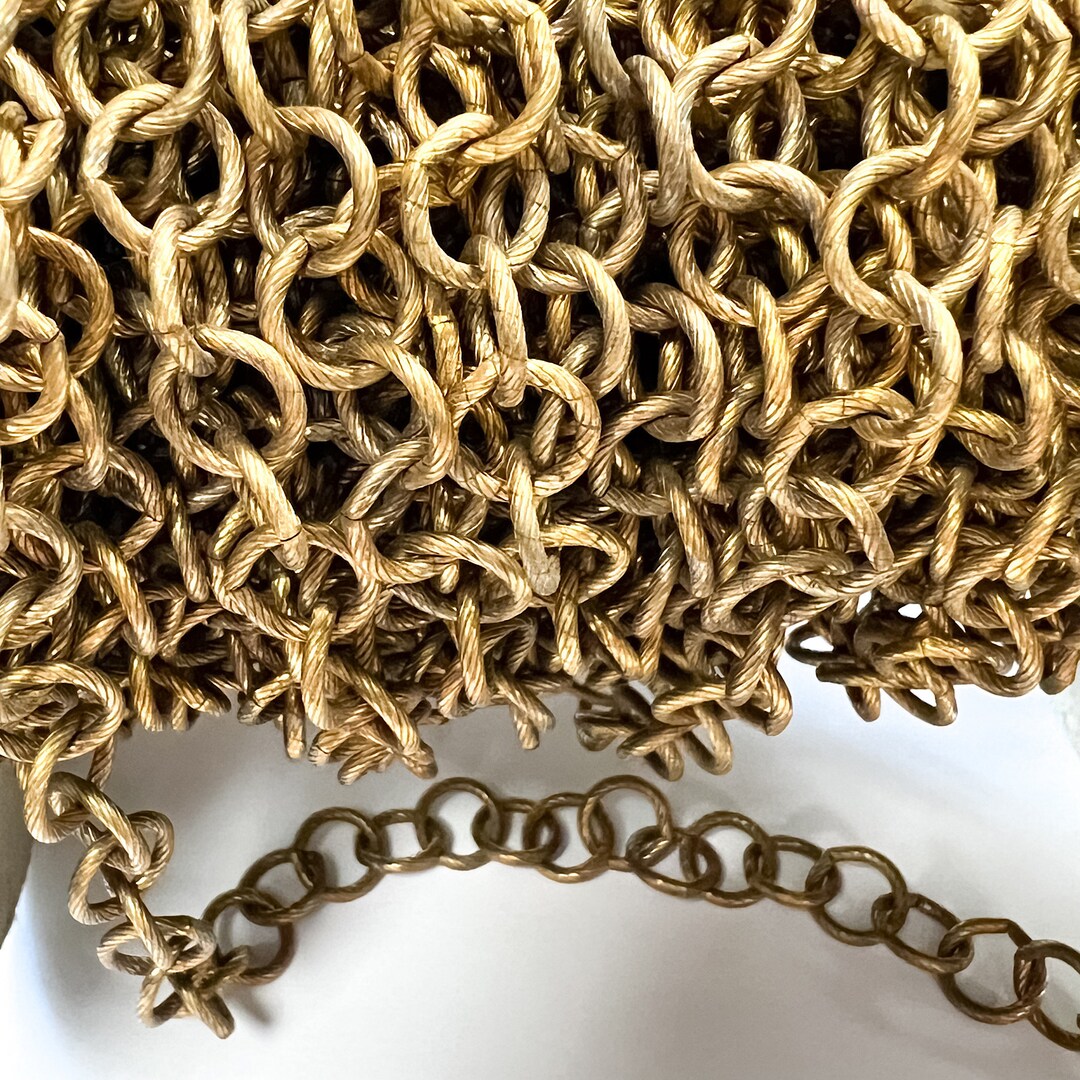 Raw Natural Unplated Vintage Chain, CH2300ER, 10mm, Rusty Brass, Add ...