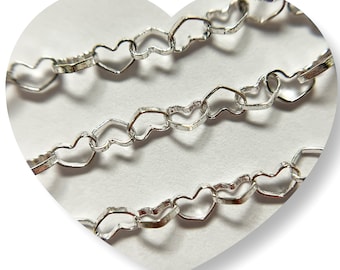 Silver Plate Heart Chain