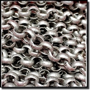 7mm Antique Silver Rolo Chain, Antique Silver Jewelry Chain. Choose Your Length . [CH305EAS]