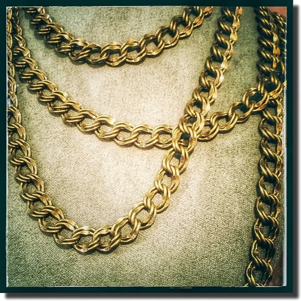 Antique Brass Double Curb Chain CH588EAB, 7.2mm x 8.5mm, Brass Chain, Necklace Chain