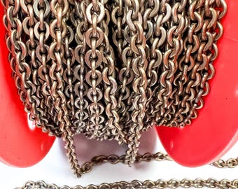 4mm Bronze Plate Cable Chain, CHL2296EB, Necklace Chain, Bulk Chain