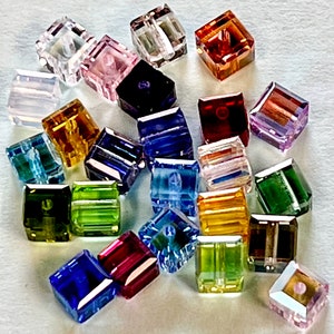 SWAROVSKI Crystal Beads Aurore Borealis | 8MM CUBE AB  | 5601 | Genuine Swarovski Crystal 6 pieces