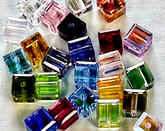 SWAROVSKI Crystal Beads | 8MM CUBE | 5601 | Genuine Swarovski Crystal 6 pieces